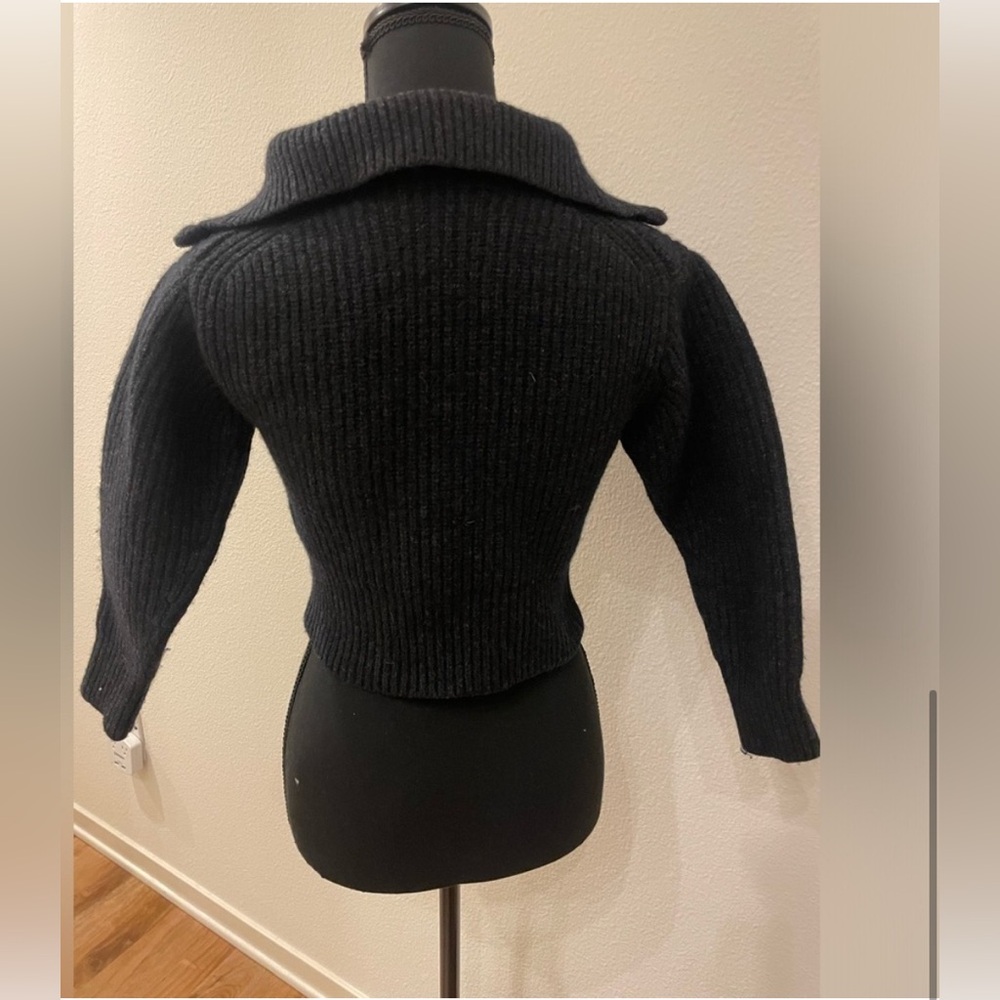 COS Funnel Neck Half-Zip Ribbed Knit Sweater, Grey, XS, New NWOT! - Picture 8 of 8